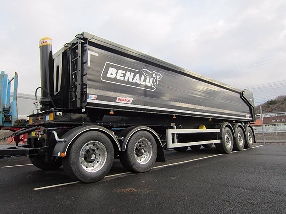 Benalu Vikt 7,7ton 5 axlad tippsläpvagn Dubbelmont. 45ton 4 of 12