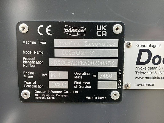 Doosan DX 50 Z, Minigrävare 18 of 18