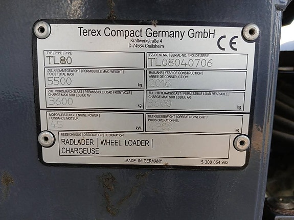 Terex TL80, Hjullastare 20 of 20