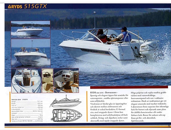 Ryds GTX 515 90hk mercury optimax medföljer bromsad 80km/h släp 5 of 5