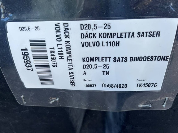 Bridgestone Bergdäck till Volvo L110H , L120H 6 of 6