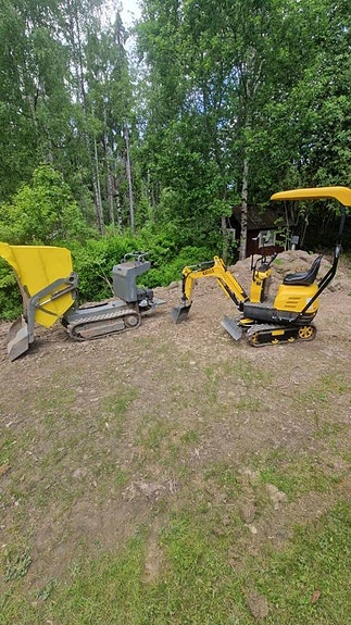 Minigrävare / minidumper uthyres