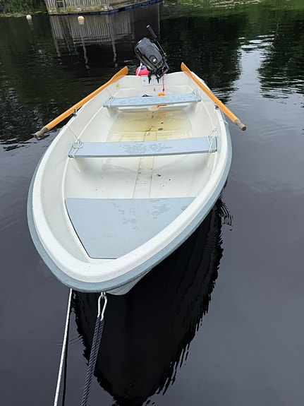 Terhi 385 med Ny Mercury utombordare (30 timmar) och kärra 2 of 2