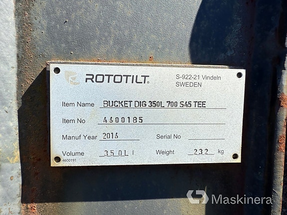 Tandad grävskopa Rototilt 350L S45-fäste 7 of 7