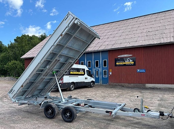 Henra Plattformstrailer 3-vägstipp 3,5 ton hydraulisk 13 of 16