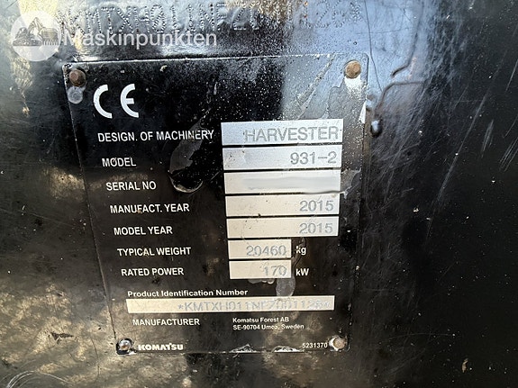 Komatsu 931-2 skördare 24 of 27