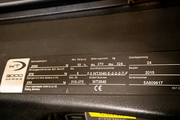 Crown WT 3040-E, Bra låglyftare med servostyrning 10 of 10