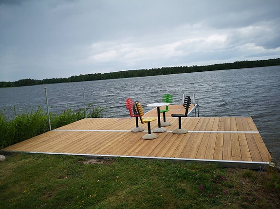 Brygga i Aluminium och Thermowood –Miljövänlig Bad-Båtbrygga 7 of 9