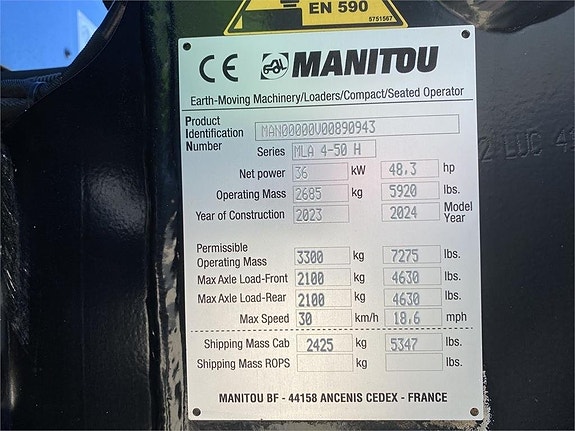 Manitou MLA 4-50H-C CAB ST5 10 of 10
