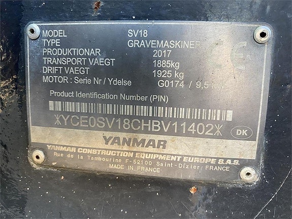 Yanmar SV18 12 of 12