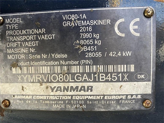 Yanmar VIO 80-1A 11 of 11