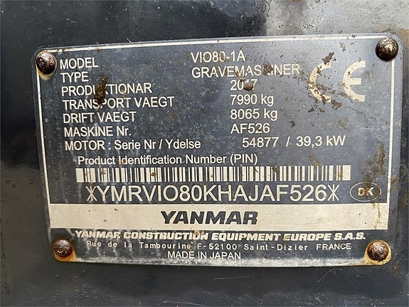 Yanmar VIO80-1A 12 of 12