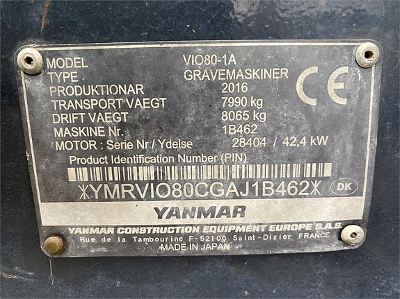 Yanmar VIO80-1A 12 of 12