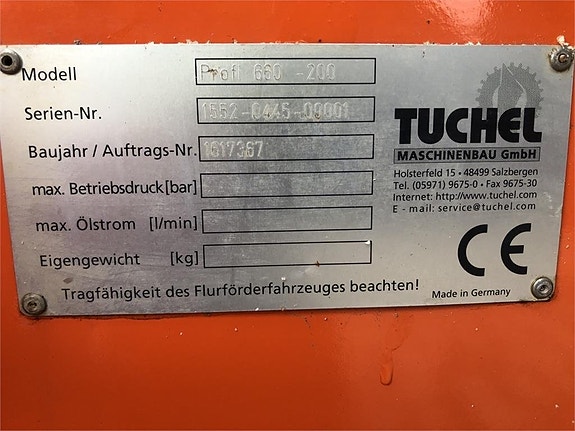 Tuchel FEJEMASKINE, TUCHEL, PROFI 660 5 of 6
