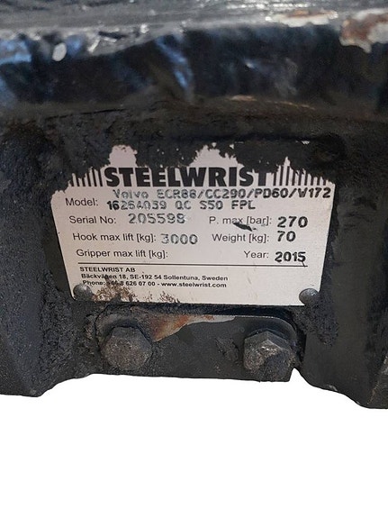 Steelwrist Redskapsfäste till Volvo ECR88 3 of 3