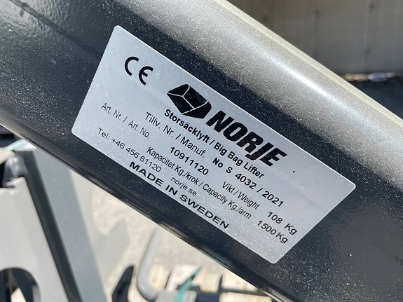 Norje Smide Storsäcklyft BOBCAT-fäste 5 of 6