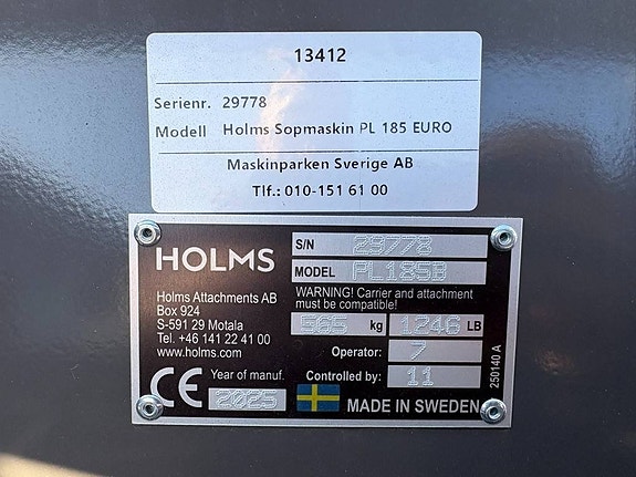 Holms sopmaskin frontsop PL185 SU185 LagerEx 12 of 12