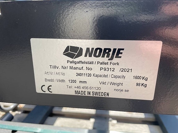 Norje Smide Pallgaffelställ BOBCAT-fäste 5 of 5