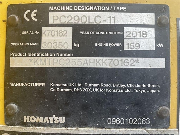 Komatsu PC290LC-11 14 of 14