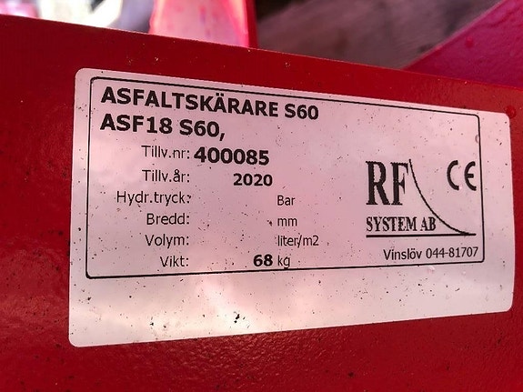 Rf-system RF Asfaltskärare S60 3 of 3