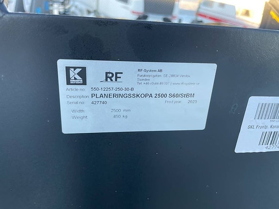 Frontplanerskopa RF 250 cm m. S60-fäste för grävma 6 of 6
