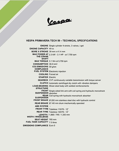 Vespa Tech 50 Beställningsvara 7 of 7