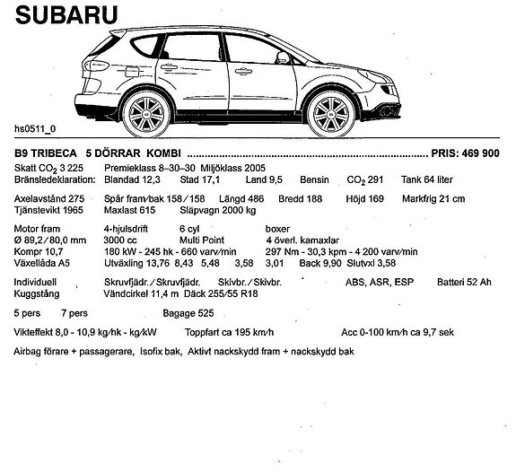 Subaru Tribeca 8 of 8
