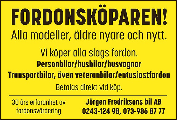Kabe HUSVAGNAR  O HUSBILAR  KÖPES NYARE ELLER ÄLDRE MODELLER AV INTRESSE.