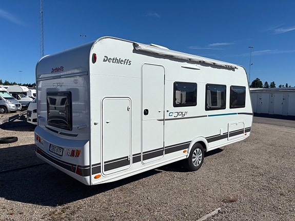 Dethleffs cjoy 480 barnkammarvagn med Ac och markis fuktest 3 of 17
