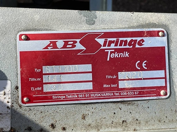 Siringe Frontsop ST 1700 Hydraulisk Sopvals 1700mm SMS 4 of 5