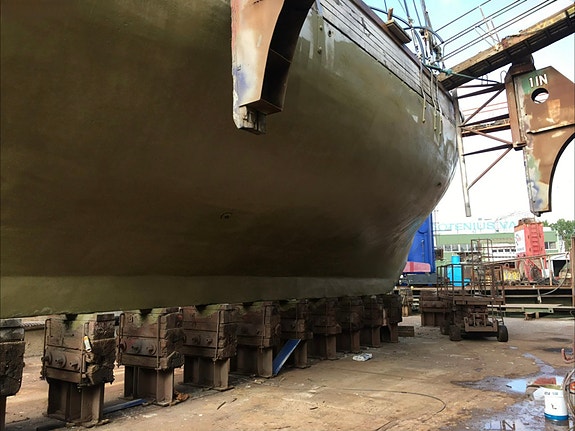 Motorseglare från 1944 unikt skepp i ek furu med Ferrocement grund 6 of 6