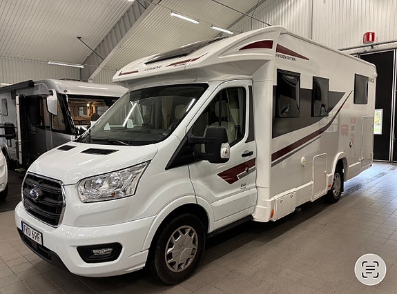 Rimor SWEDEN EDITION Evo 95 PLUS, 12 månaders garanti, 5 färdplatser, B-körkort, Automat, Cykelställ, stort garage, elektrisk taksäng, nyservad, backkamera, 7 bäddplatser. 22 of 30
