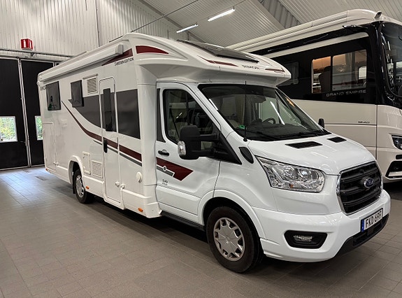 Rimor SWEDEN EDITION Evo 95 PLUS, 12 månaders garanti, 5 färdplatser, B-körkort, Automat, Cykelställ, stort garage, elektrisk taksäng, nyservad, backkamera, 7 bäddplatser. 24 of 30