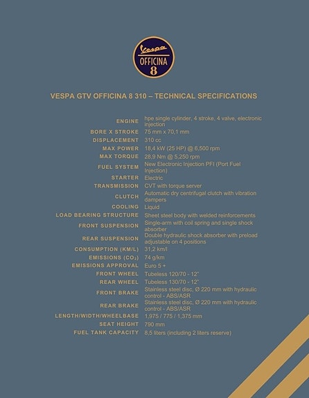 Vespa GTV Officina 8 310 Beställningsvara 4 of 4