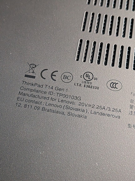 Lenovo ThinkPad T14 Gen 1 laptop 14" svart image 3