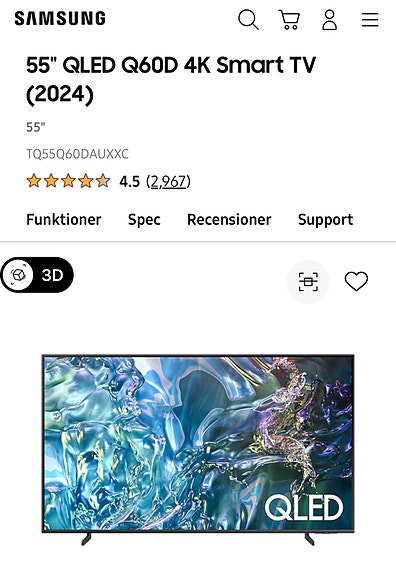 Samsung 55 Q60D 4K QLED Smart TV image 2