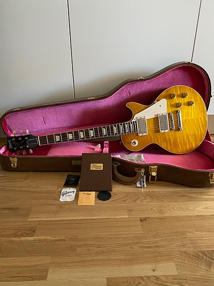 Gibson Les Paul 1958 CS reissue flame top lemon burst