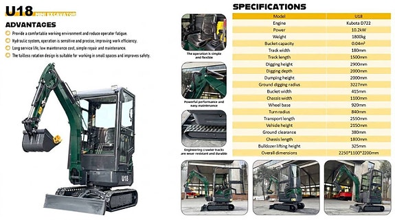 Grävmaskin 1.8T 3cyl Diesel euro 5. Laidong / Kubota - AC. 12 of 12