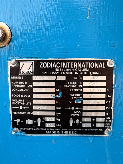 Zodiac 310 rib med 5 hk Suzuki 4 takt 6 of 7