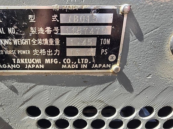 Takeuchi TB 015 8 of 22