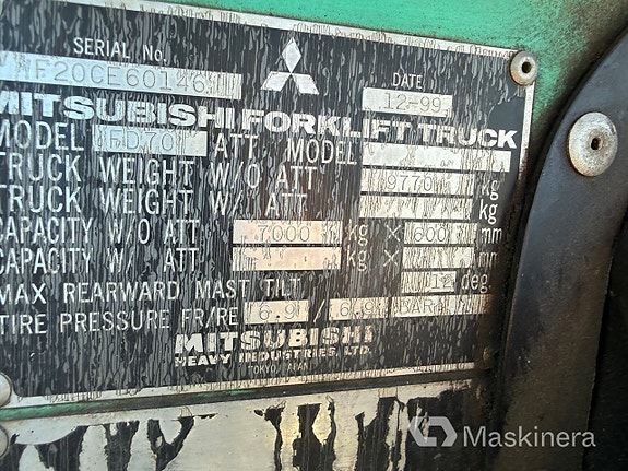 Gaffeltruck Mitsubishi FD70 21 of 27