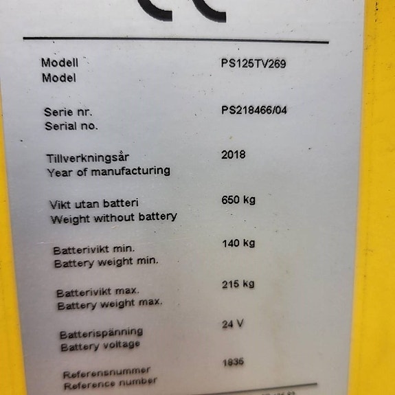 Atlet PS125 1250 kg 2690 mm HYR/KÖP 5 of 8