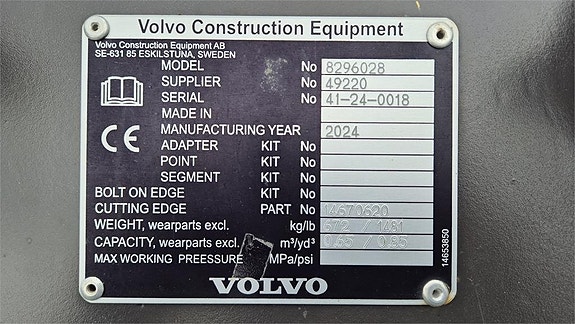 Volvo Kabelskopa V6, S1, 800mm bred, 0.65m3, 2024 3 of 3