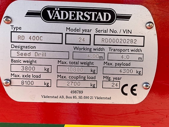 Väderstad Rapid RD 400 C med biodrill 7 of 7