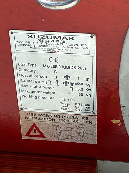 Suzumar 265 med Yamaha 5 hk 3 of 5