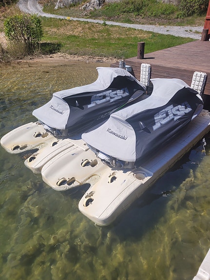 2st Kawasaki Stx15f & dubbel trailer 80km/h 2 of 3