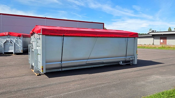 Spannmålsflak lastväxlarcontainer 27m³ för omgående leverans