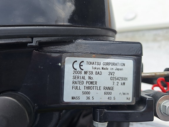 Ryds 465E + Tohatsu Fourstroke 9.8 + Brenderup 80km/h trailer 4 of 13