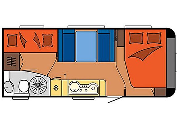 Hobby De Luxe 545 KMF Barnkammare: 3 Bäddar, Dusch, Kampanjprodukt! 16 of 17