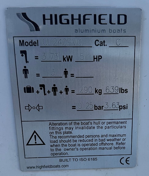 Highfield UltraLite 240 RIB + Honda 2,3 hk 2 of 4